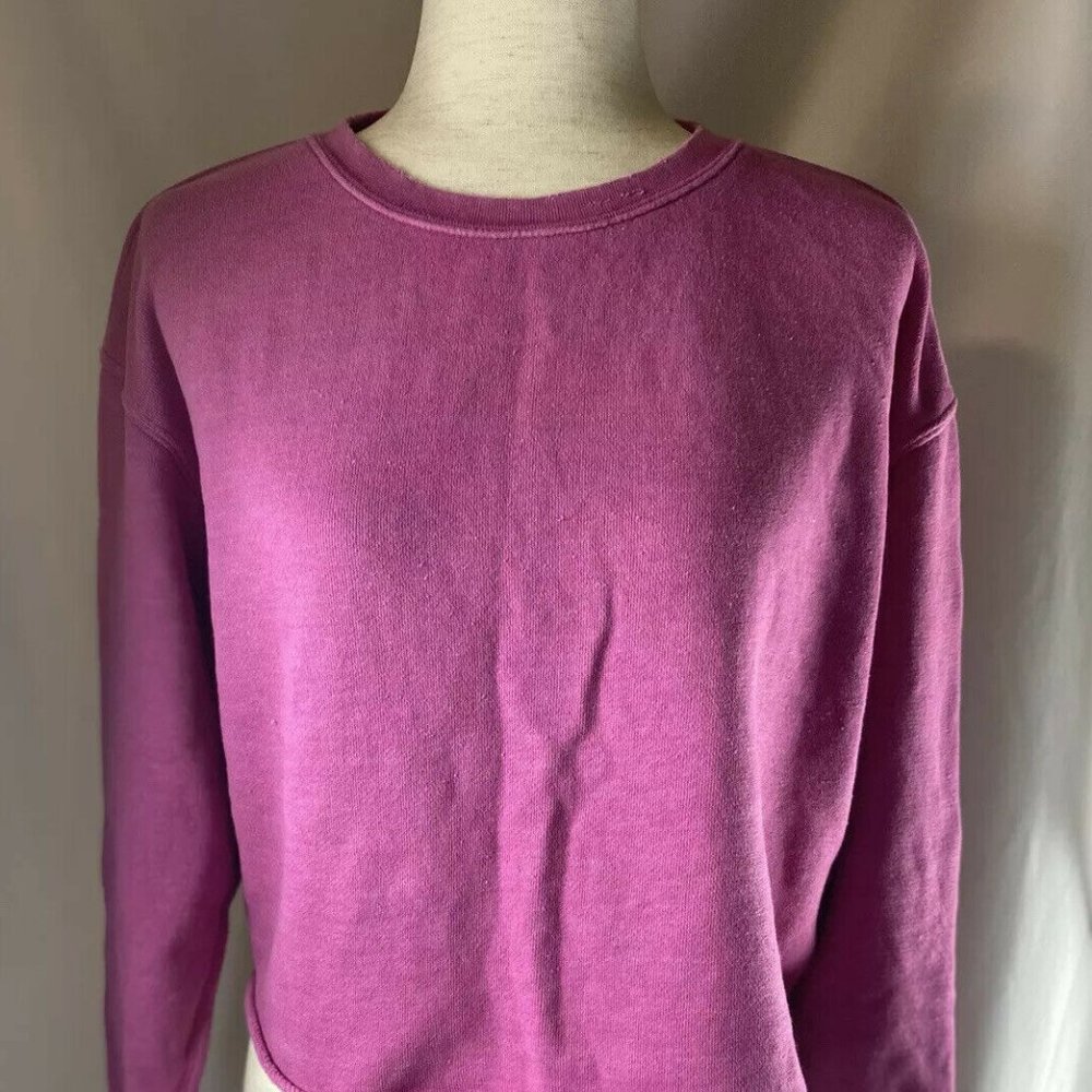 American Eagle Crop Top Sweater Destroyed Look Pink Scoop Neck Womens Medium
